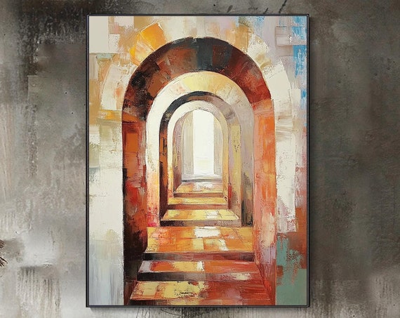 Light And Shadow Gallery Abstract Oil Painting On 3d Textured Wall Art Custom Arches Paintings Modern Art Living Room Art Home Decor