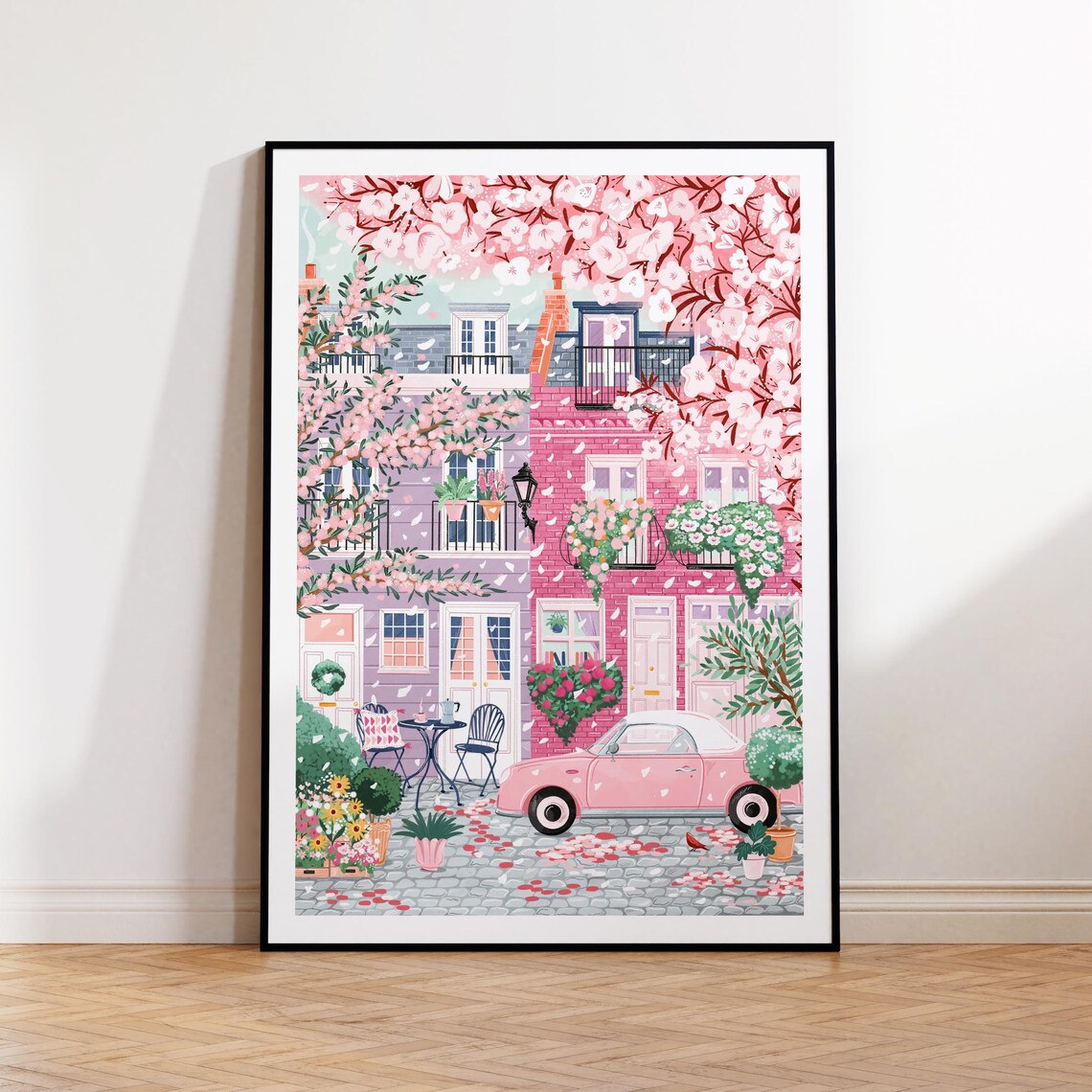 London Notting Hill Cherry Blossom Travel Poster - Image 2