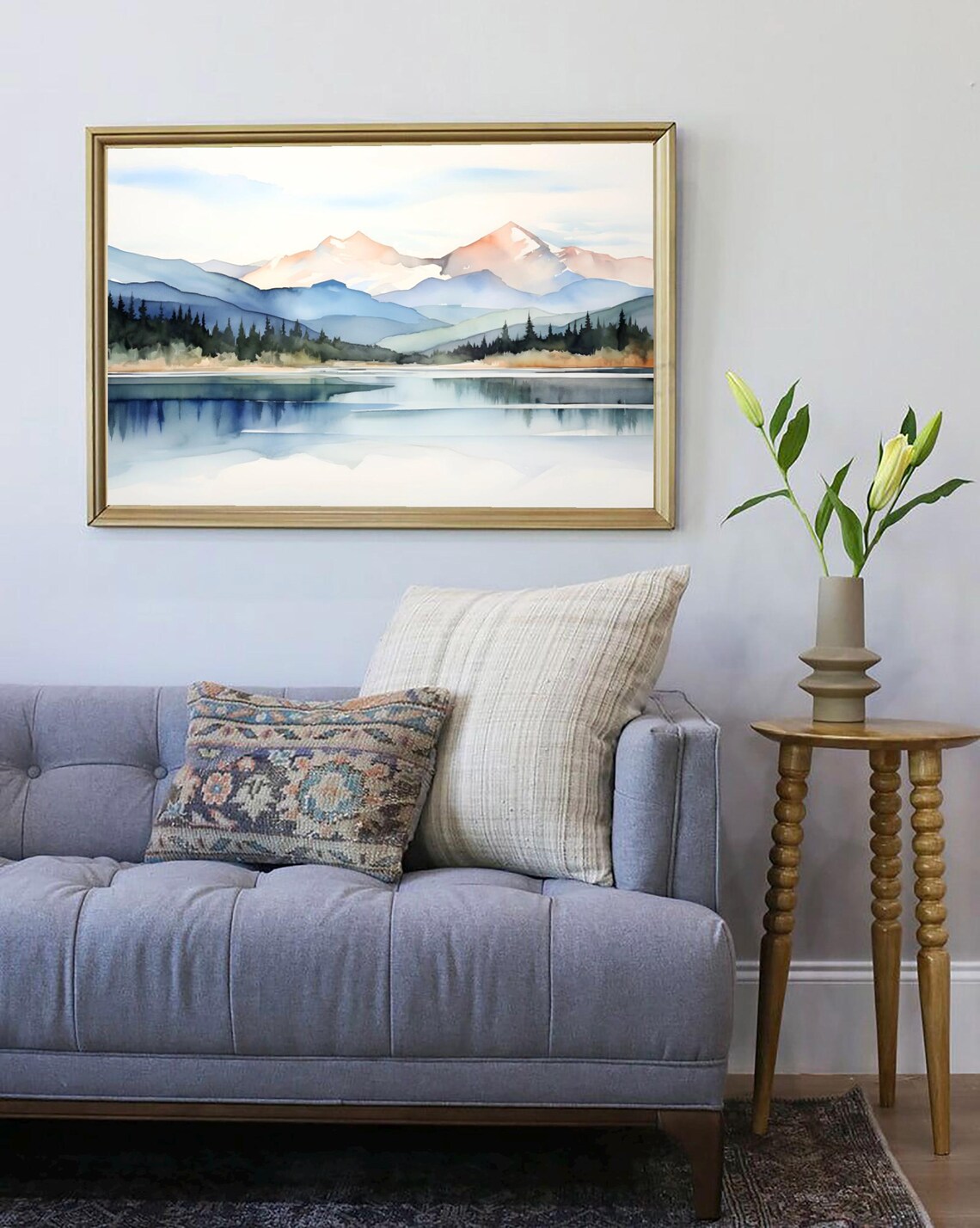 Grand Lake Rocky Mountains Watercolor Art Print - Image 2