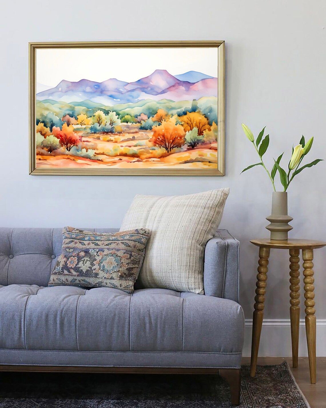 Las Cruces Mountain Watercolor Art Print, New Mexico - Image 4