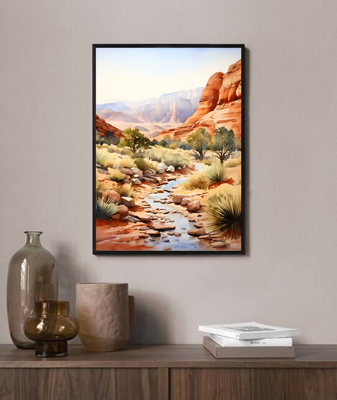 Red Rock Canyon Watercolor Art, Nevada Landscape Print - Image 4