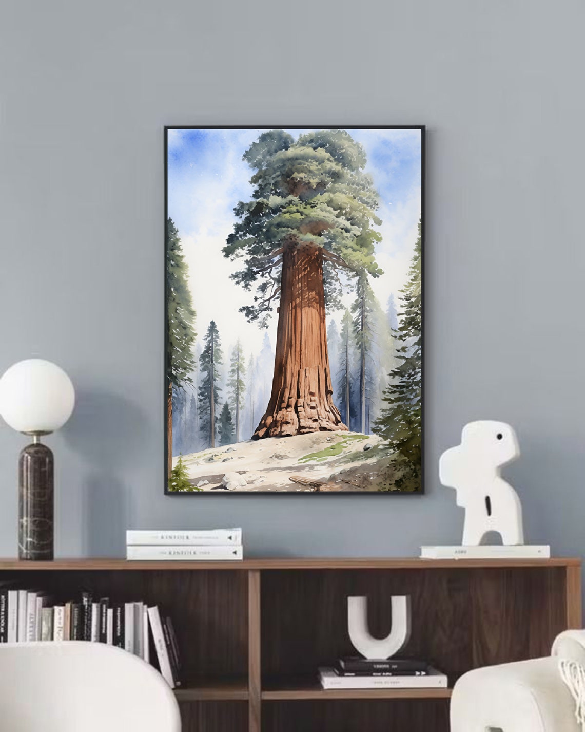 General Sherman Tree California Giant Sequoia Watercolor Poster - Image 2
