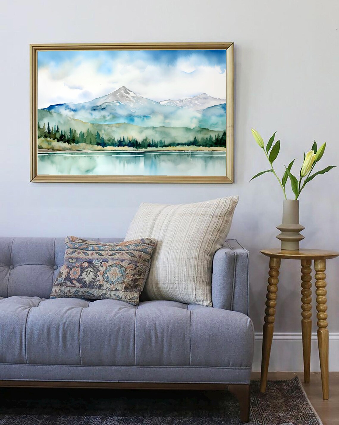 Colorado Watercolor Art Print, Rocky Mountains Panoramic - Image 4