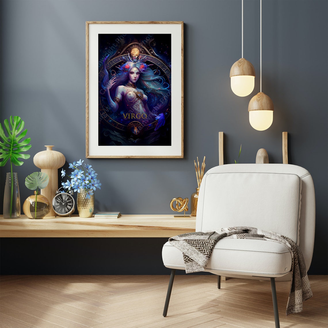 Virgo Print Astrology Art Zodiac Wall Decor Horoscope Illustration Constellation Artwork Astrology Gift Star Sign Print - Image 2