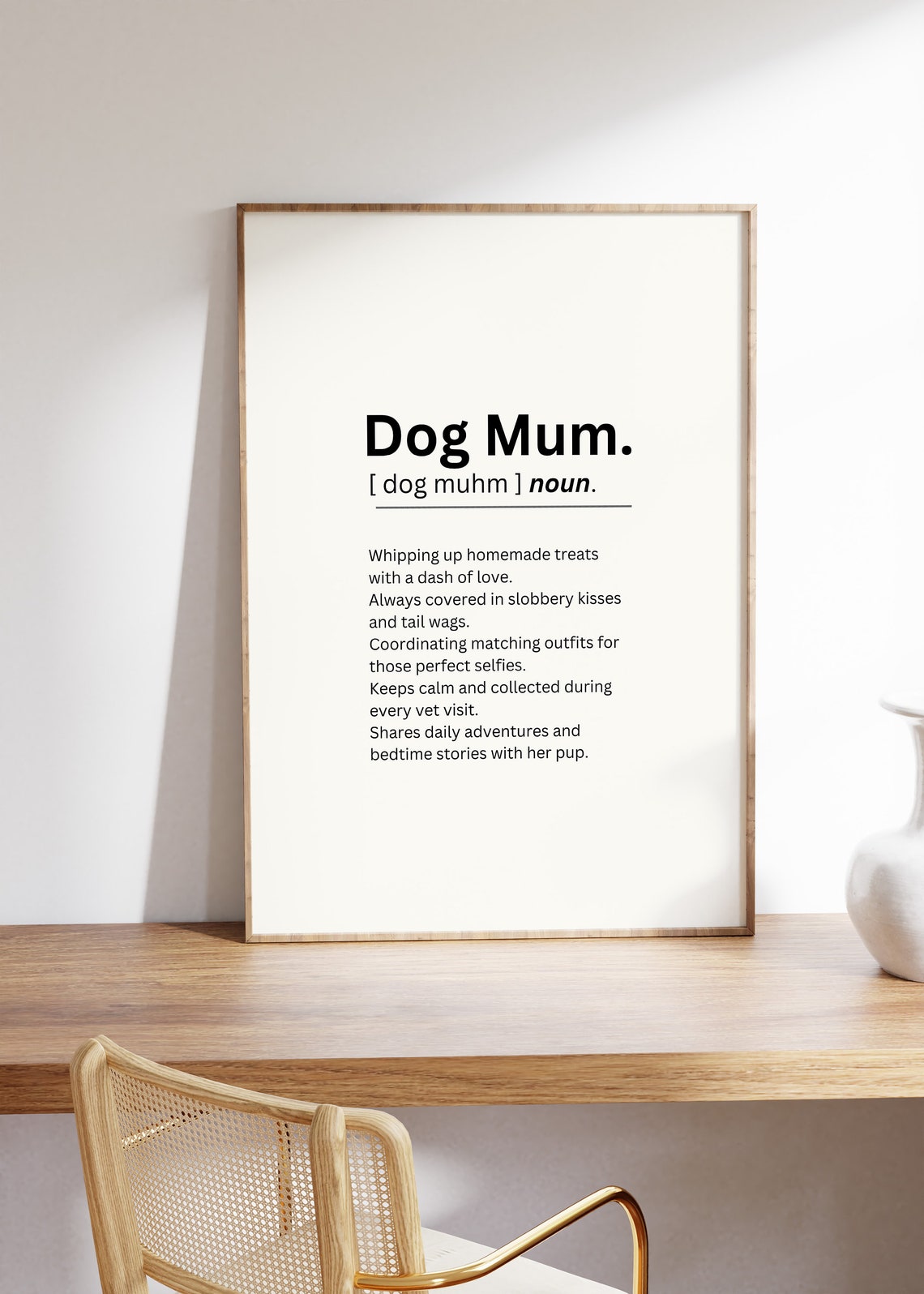 Dog Mum Noun Definition Minimalist Typography Dog Lover Poster - Image 5
