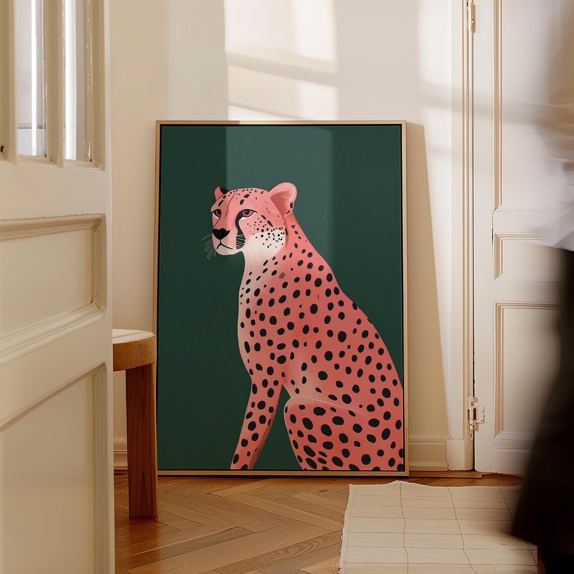 Pink Cheetah Canvas Art Modern Safari Animal Print Framed Or Unframed