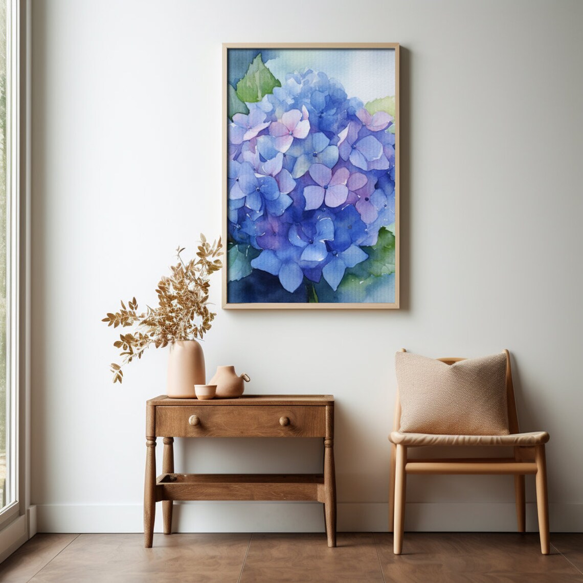 Hydrangea Watercolor Art Print, Botanical Flower Study - Image 4
