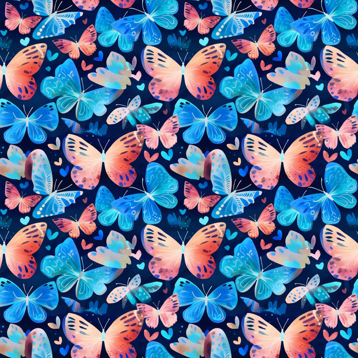 Butterflies Butterfly Seamless Pattern 4 Designs Transparent Repeat Paper Design Seamless Texture Jpg P17 - Image 2