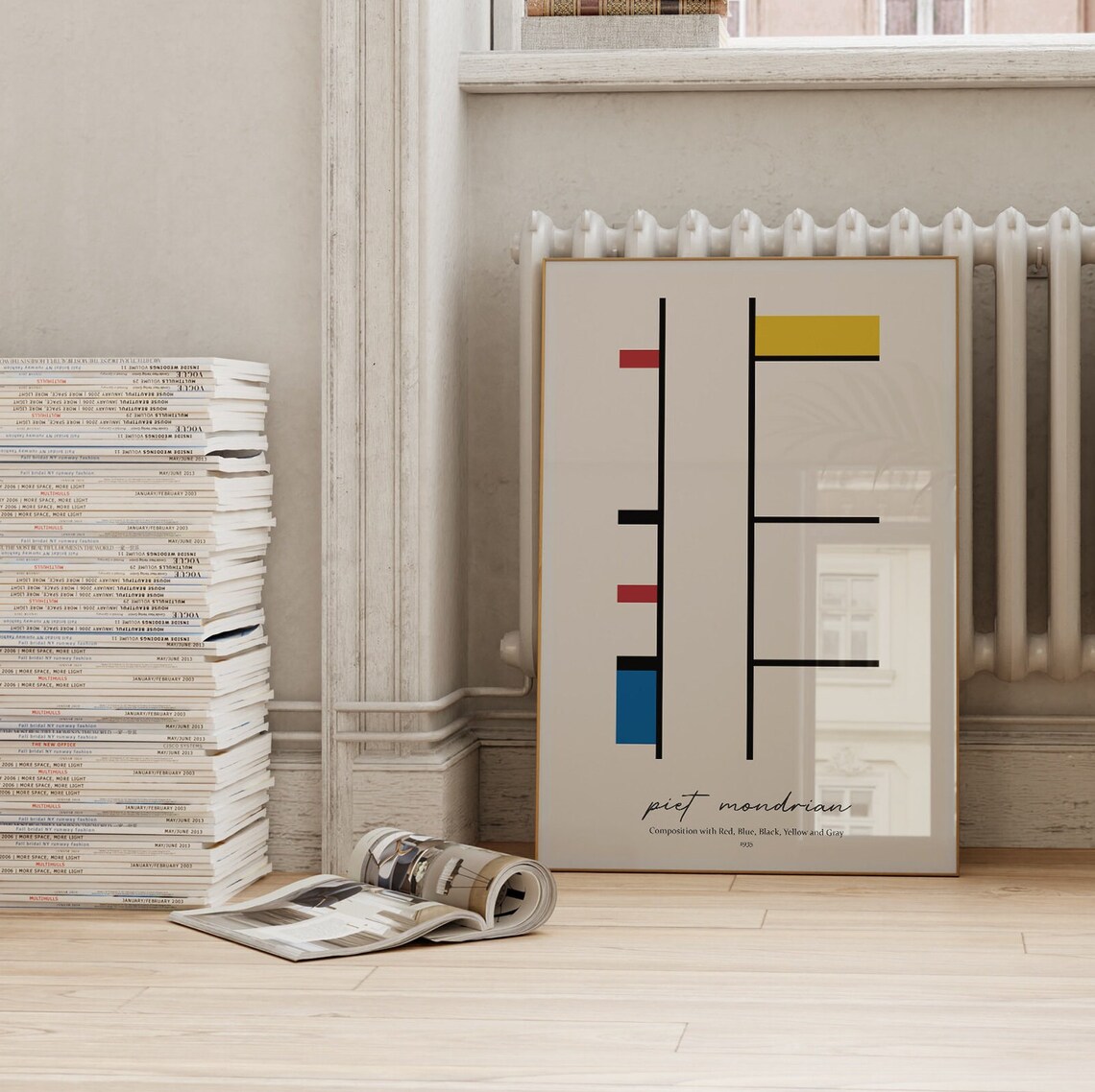 Piet Mondrian Composition 1935 Red Blue Yellow Ladder Abstract Art Poster - Image 2
