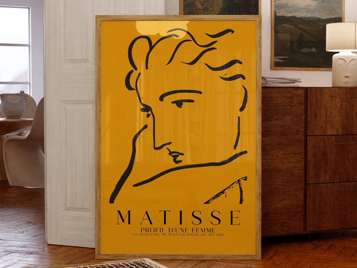 Henri Matisse Profil Dune Femme Woman Profile Line Gold Poster