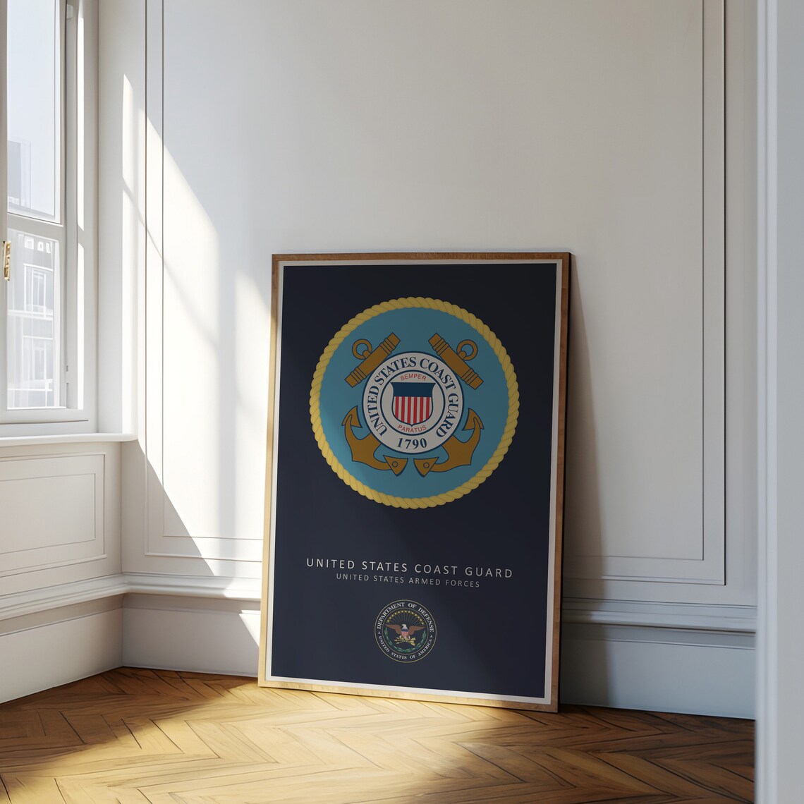 United States Coast Guard Minimalist Art Print - Image 2