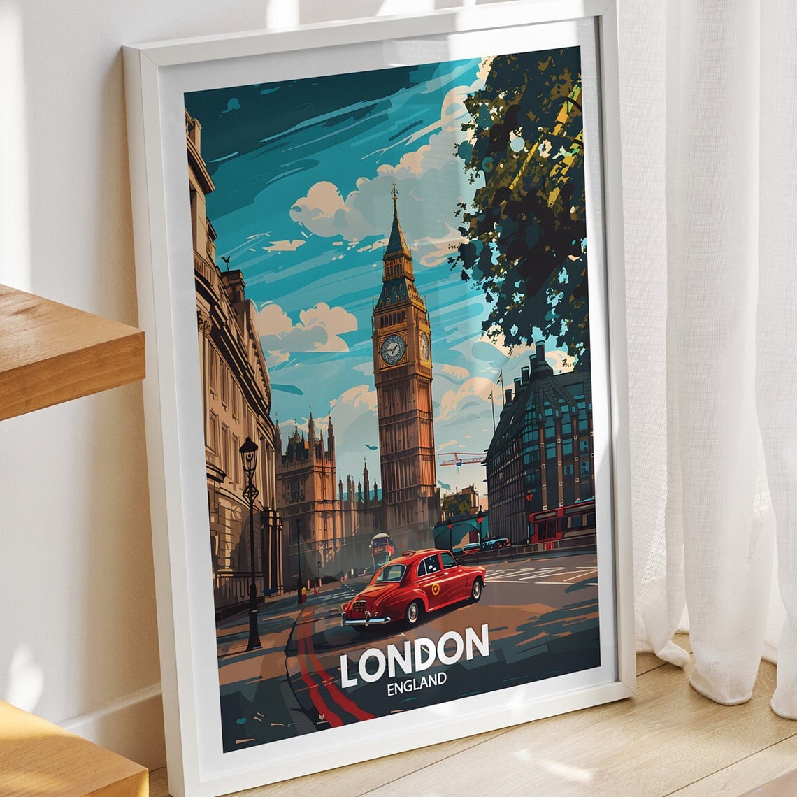London Travel Print England London Art Poster England Travel Poster United Kingdom Wall Art English Art Decor