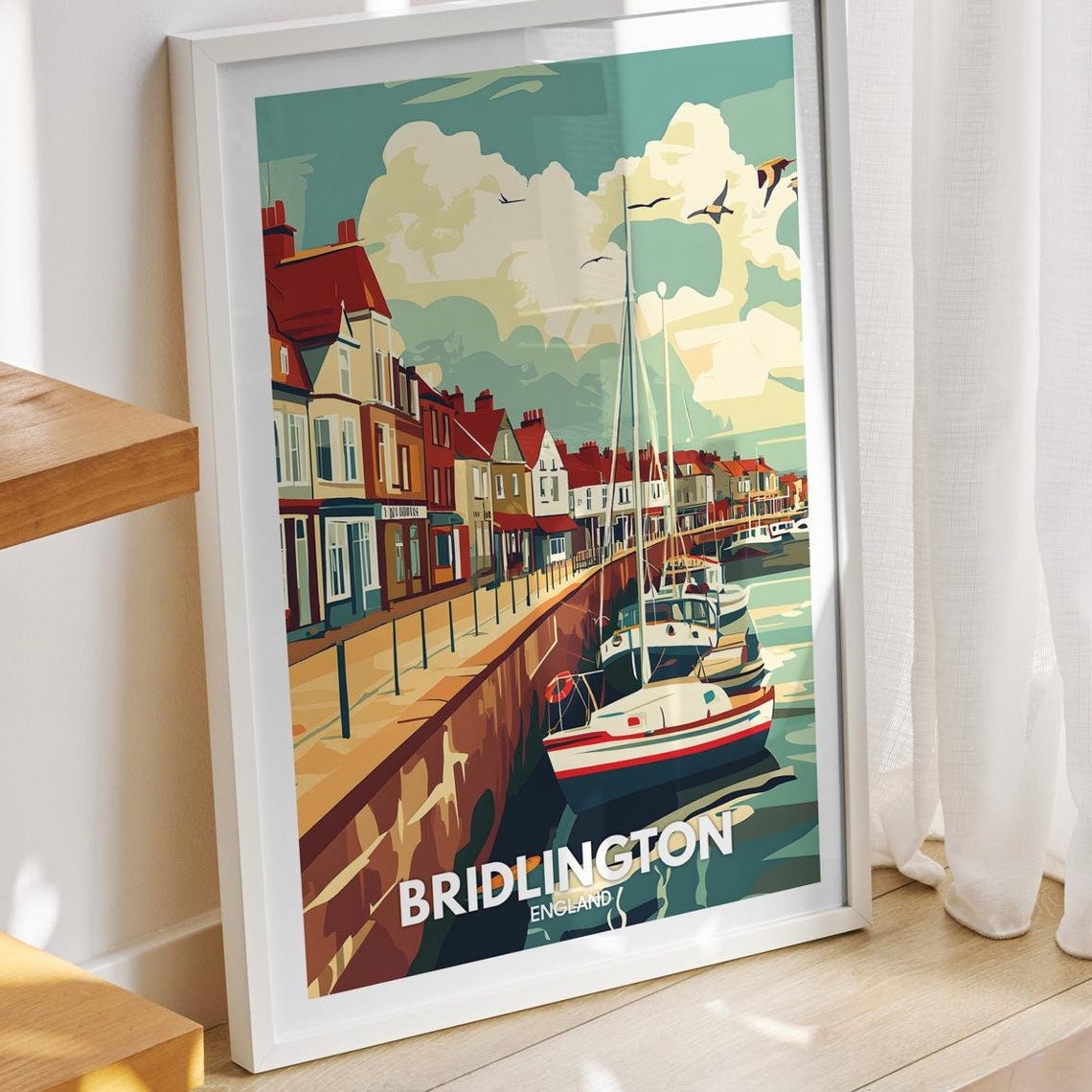 Bridlington Travel Print England Bridlington Travel Poster England Travel Poster United Kingdom Wall Art British Art Decor