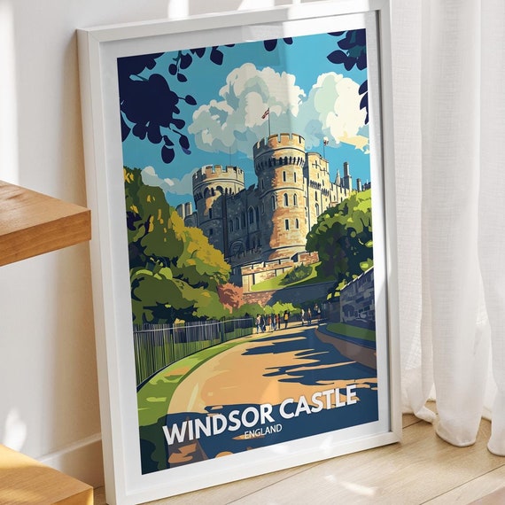 Windsor Castle Print England Windsor Castle Poster England Travel Art Poster United Kingdom Wall Art England Art Decor