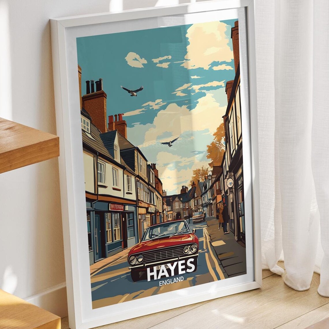 Hayes Travel Print England Hayes Travel Poster England Travel Poster United Kingdom Wall Art British Art Decor
