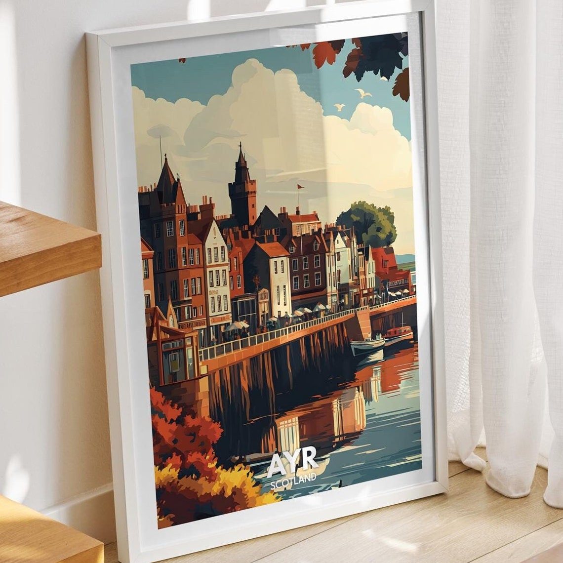 Ayr Travel Print Scotland Ayr Travel Poster Scotland Travel Poster United Kingdom Wall Art Scottish Art Decor