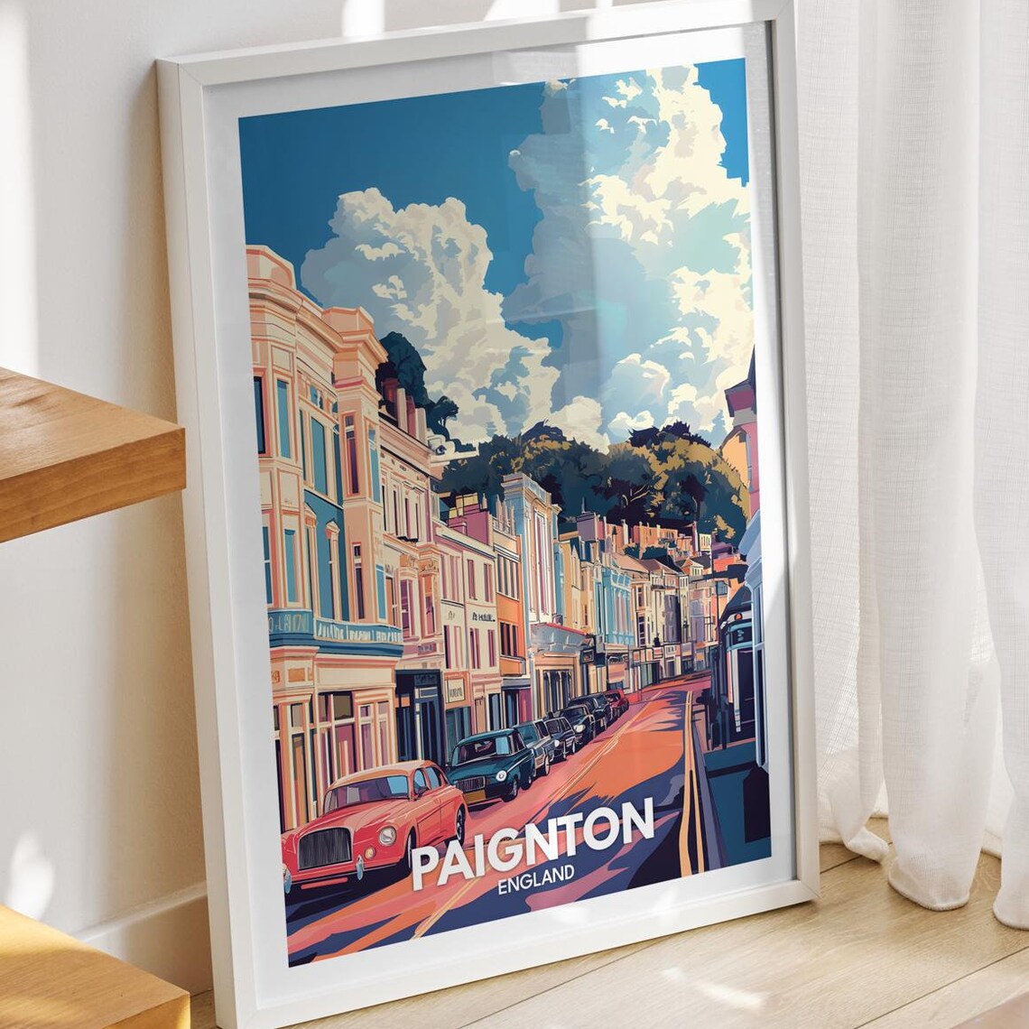 Paignton Travel Print England Paignton Travel Poster England Travel Poster United Kingdom Wall Art British Art Decor