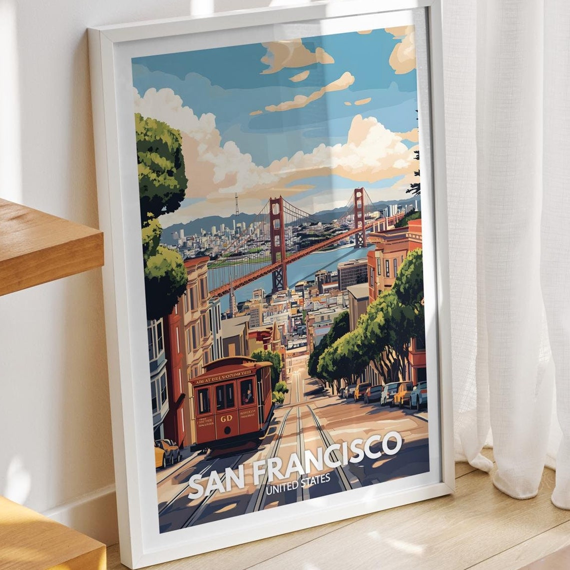 San Francisco Travel Print United States San Francisco Travel Poster United States Travel Poster United States Cityscape Wall Art Decor