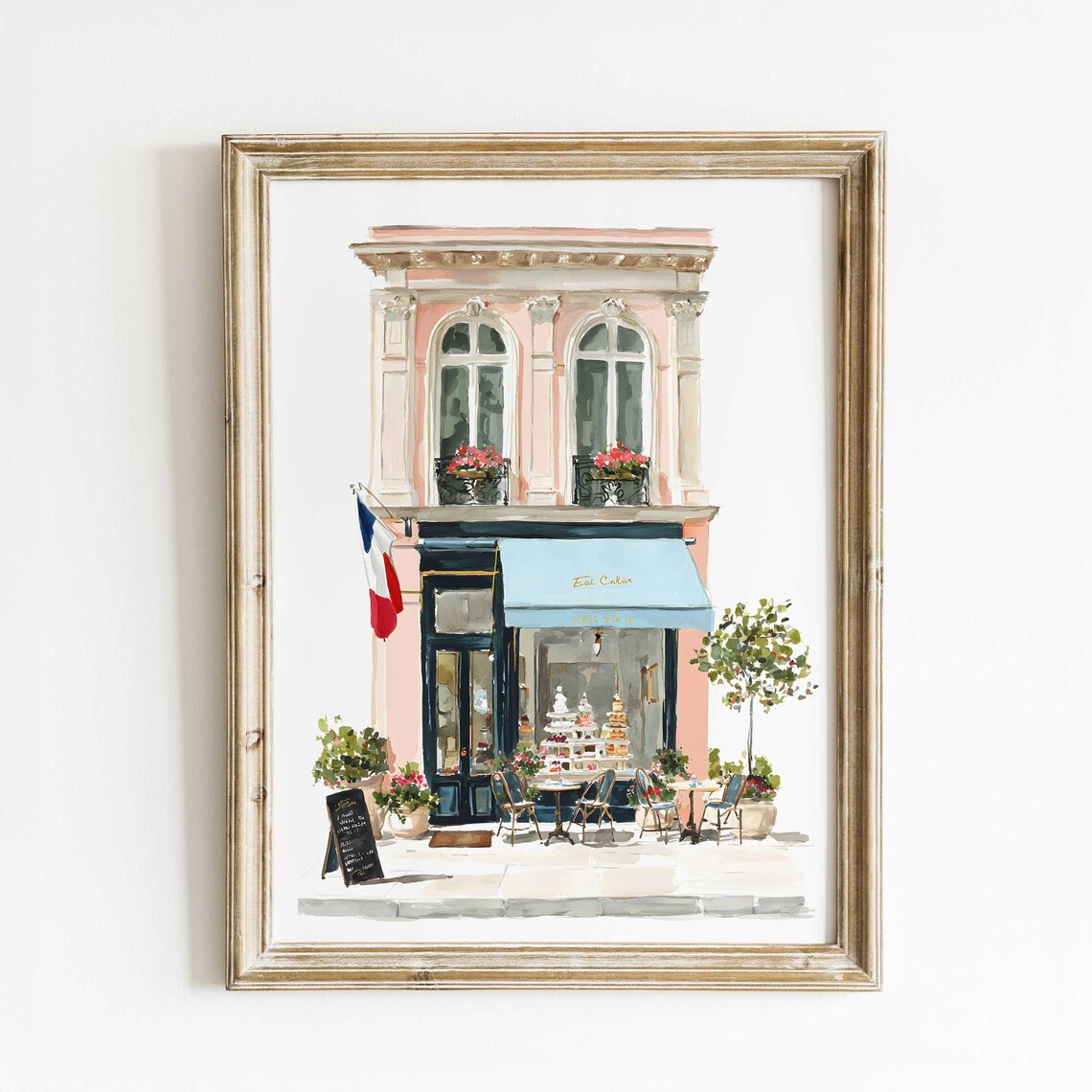 French Patisserie Watercolor Paris Bakery Art Print