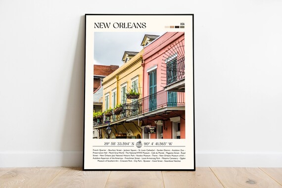 New Orleans Louisiana French Quarter Balconies Photo Poster City Guide