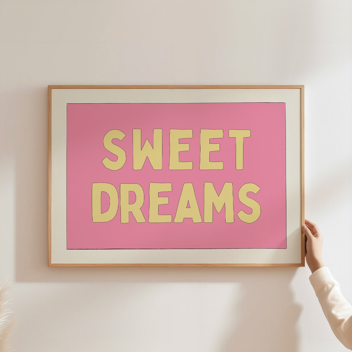 Sweet Dreams Poster, Cute Girls Room Bedroom Decor