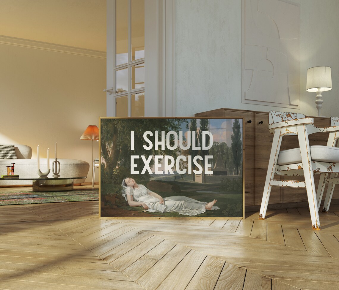 Funny Fitness Quote Poster, Gym Self Care Humor - Image 4