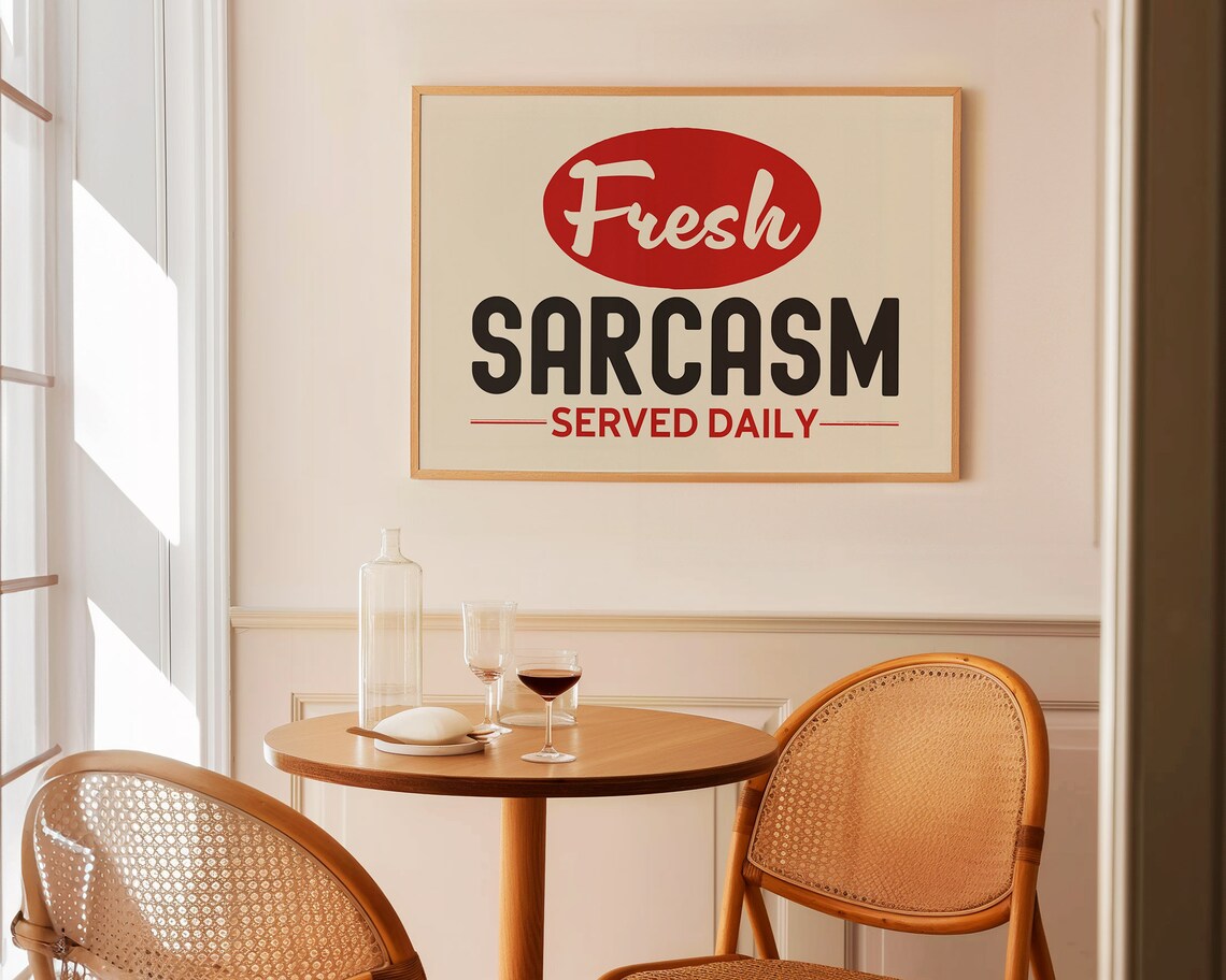 Sarcastic Quote Poster, Mid-Century Modern Art Print - Image 2