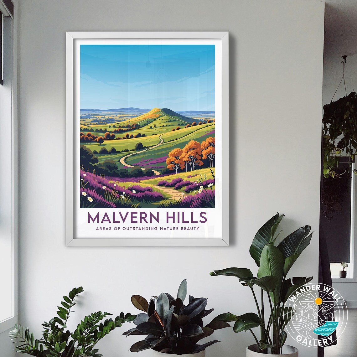 Malvern Hills English Countryside Rolling Green Hills Travel Poster - Image 3