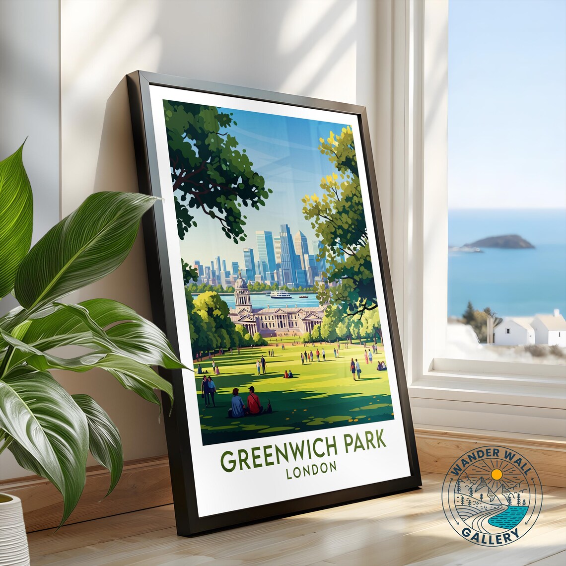Greenwich Park London Naval College Thames Skyline Summer Day Poster - Image 2