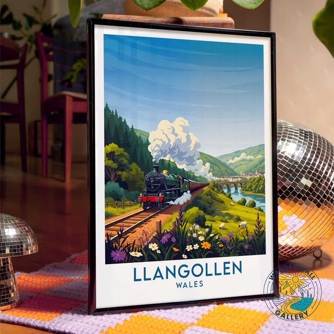 Llangollen Wales Steam Train Countryside Retro Travel Poster - Image 4