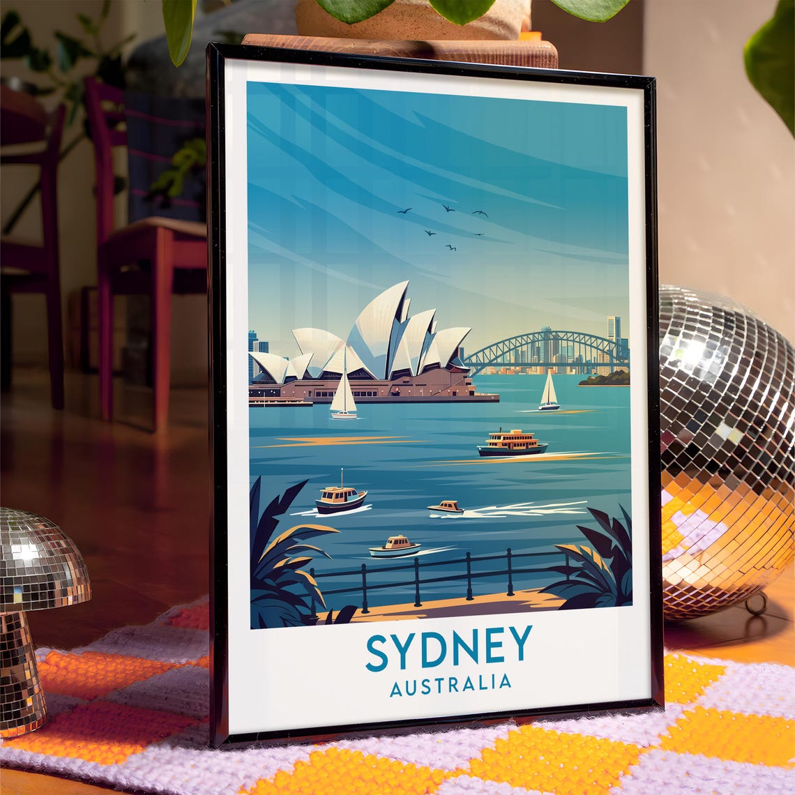 Sydney Australia Harbor Opera House Bridge City Skyline Poster - Image 4