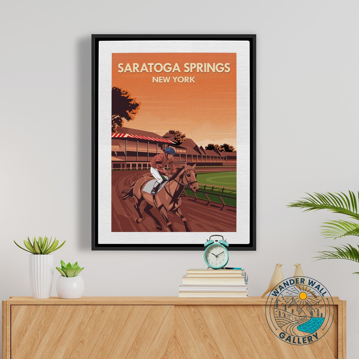 Saratoga Springs New York Horse Racing Jockey Track Travel Poster - Image 5