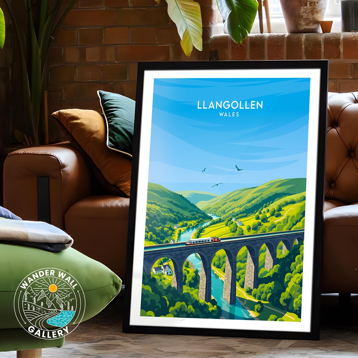 Llangollen Wales Canal Aqueduct Hillside Retro Travel Poster - Image 6