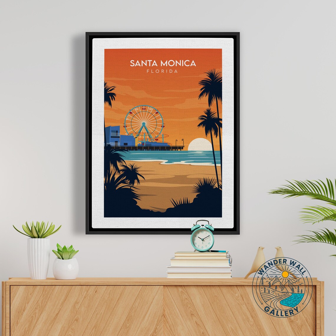 Santa Monica California Pier Ferris Wheel Sunset Beach Poster - Image 5