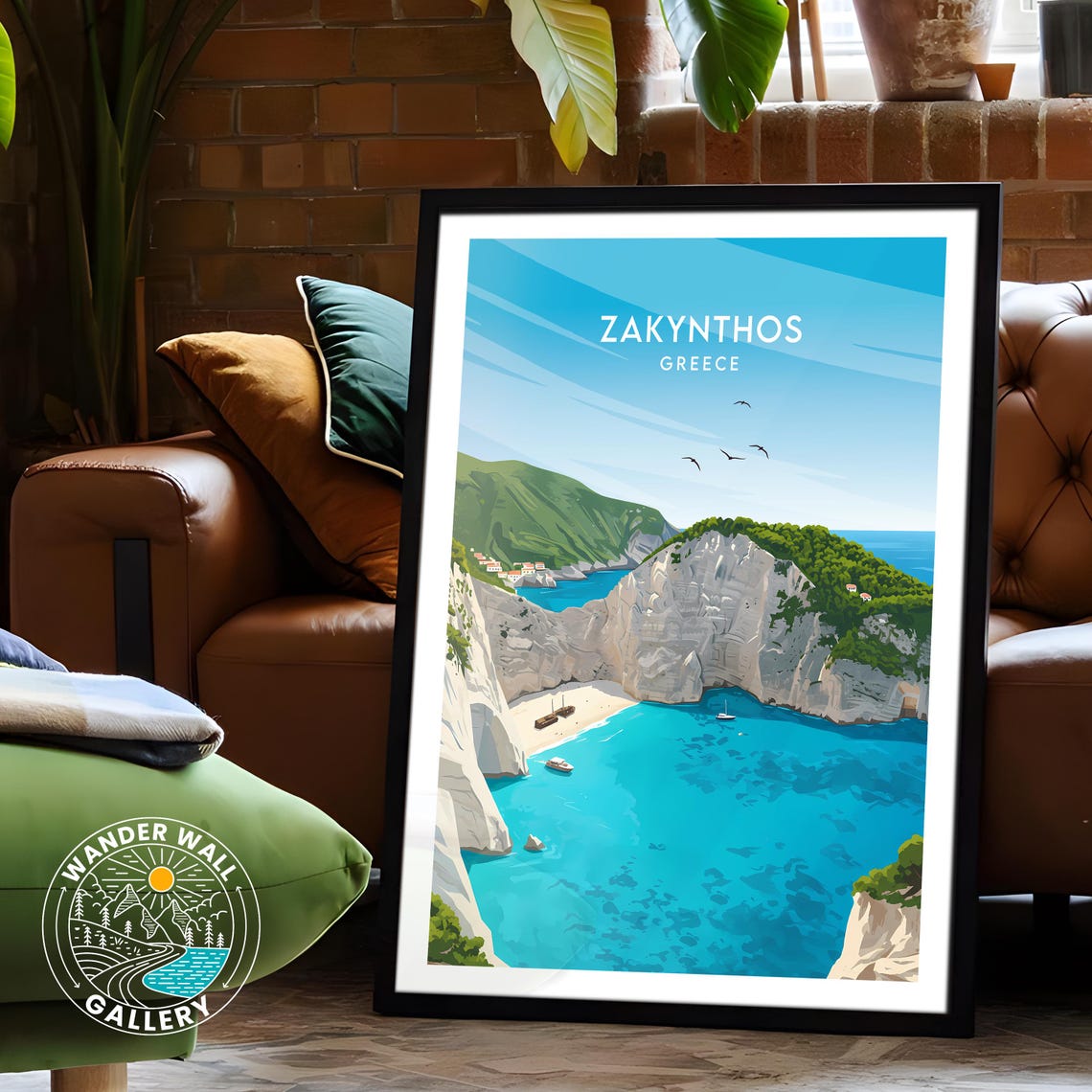Zakynthos Greece Navagio Shipwreck Beach White Cliffs Poster - Image 6