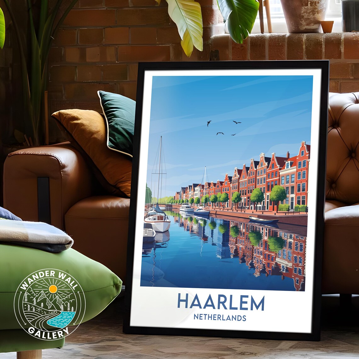 Haarlem Netherlands Canal Gabled Houses Vintage Travel Poster - Image 6