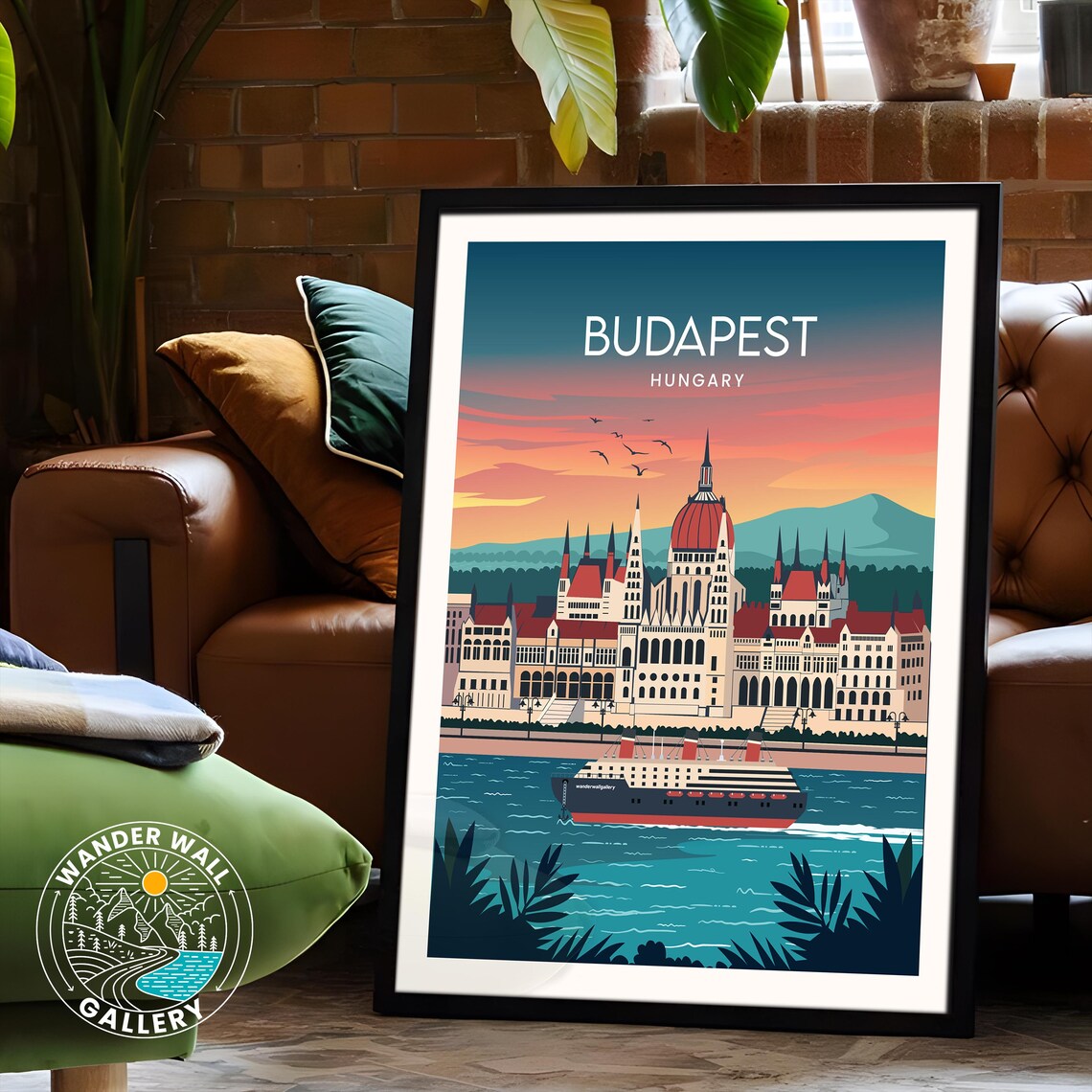 Budapest Parliament Building Danube Sunset Retro Hungary Travel Poster - Image 6