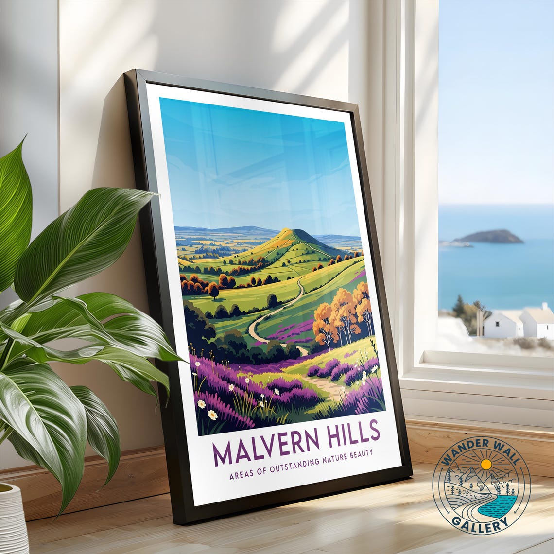 Malvern Hills English Countryside Rolling Green Hills Travel Poster - Image 2