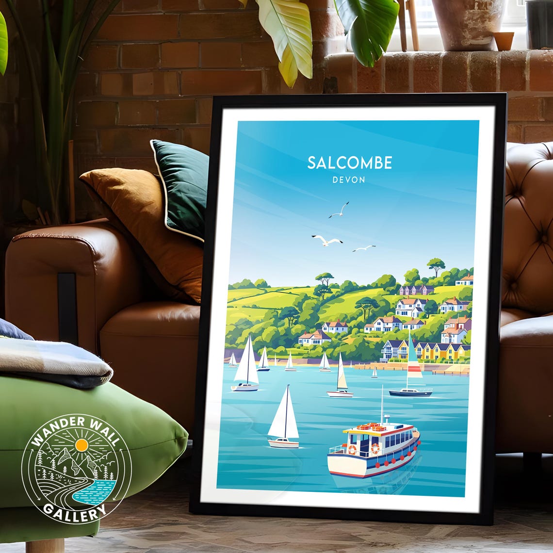 Salcombe Devon Coastal Harbor with Sailboats Vintage Travel Poster - Image 6