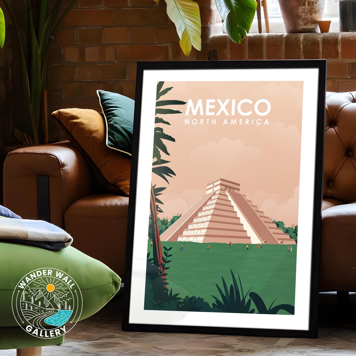 Chichen Itza Pyramid Travel Poster Mexico Historical Mexican Artwork Mayan Ruins Print Personalized Gift For Home Decor - Image 6