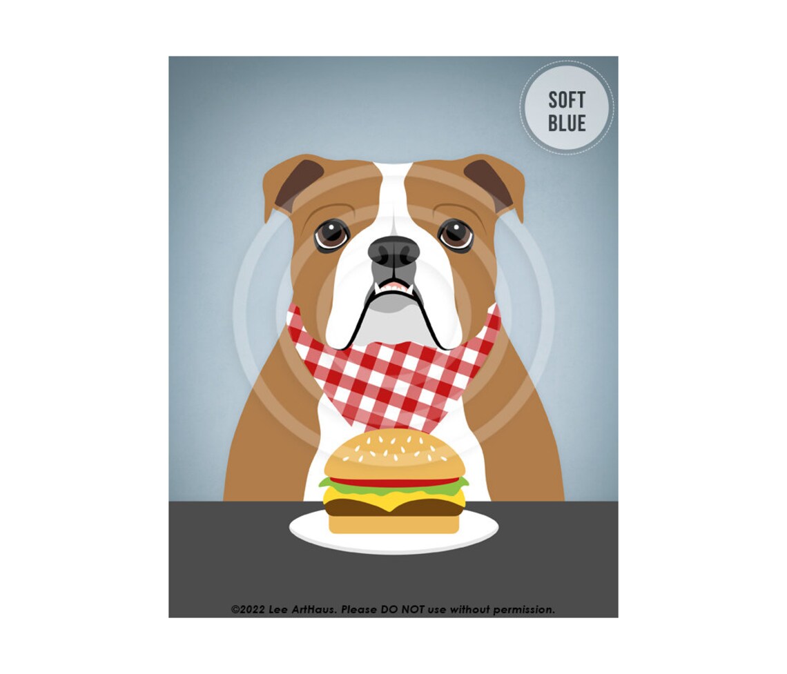 517dp Beer Art Prints English Bulldog Drinking Beer And Eating Hamburger Wall Art Bar Decor Burger And Beer English Bulldog Gifts - Image 2