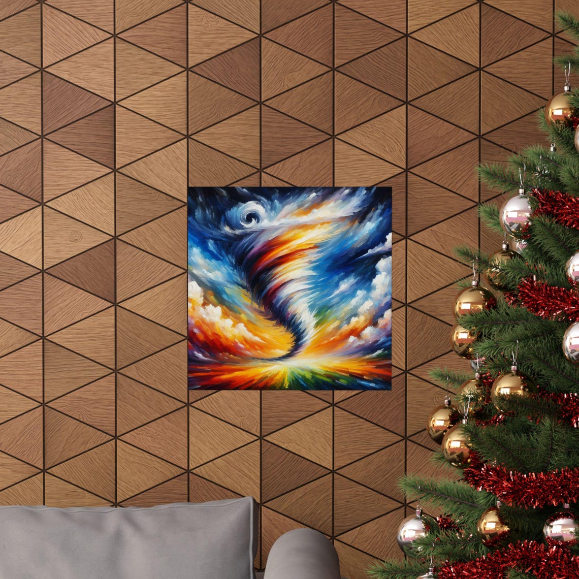 Swirling Sunset Tornado in Fiery Color Storm Abstract Poster - Image 5