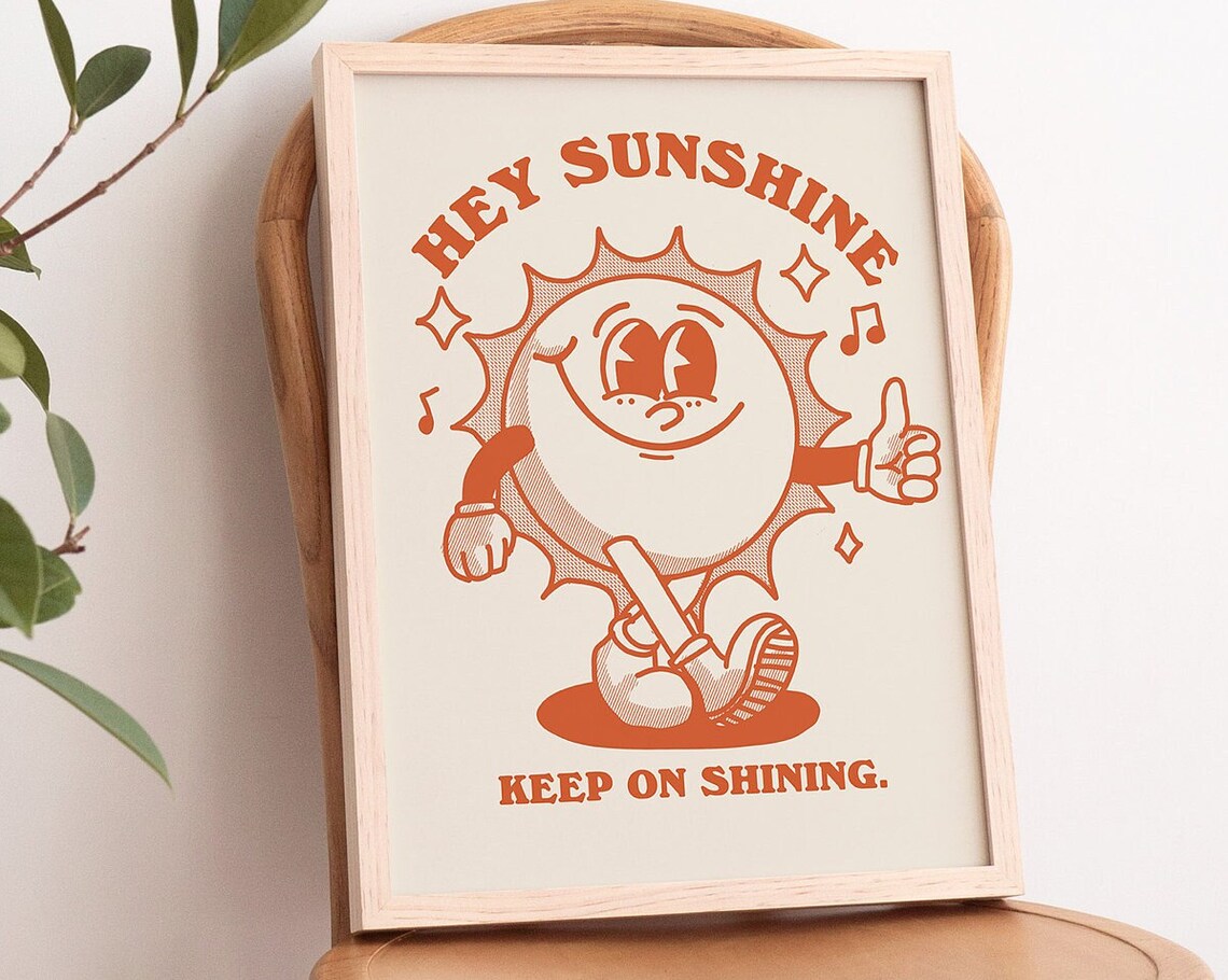 Sun Retro Character Vintage Quote Art Print - Image 2
