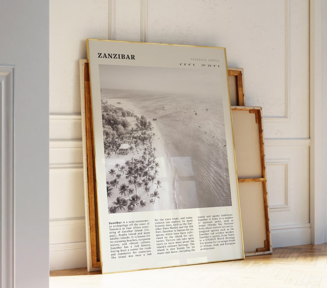 Zanzibar Poster Print, African Island Travel Art