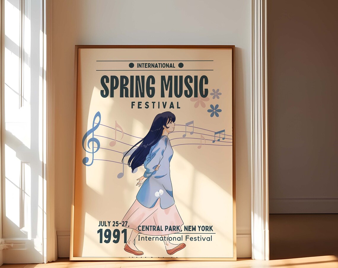 Spring Music Festival 1991 Central Park New York Retro Concert Poster