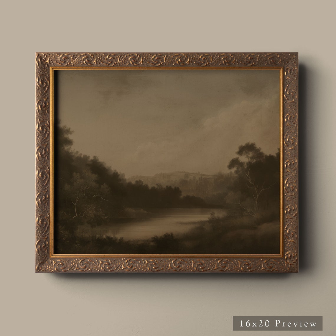 Framed Wall Art Moody Fall Landscape Modern Cottage Style Dark Vintage Oil Painting For Living Room Fall Decor Quality Frames - Image 6