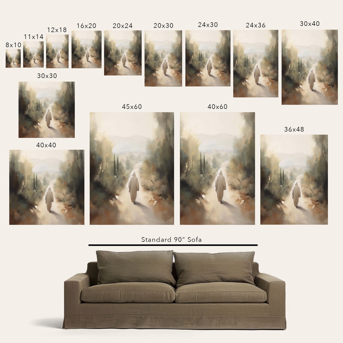 Jesus Christ Walking, Modern Christian Art Print - Image 2