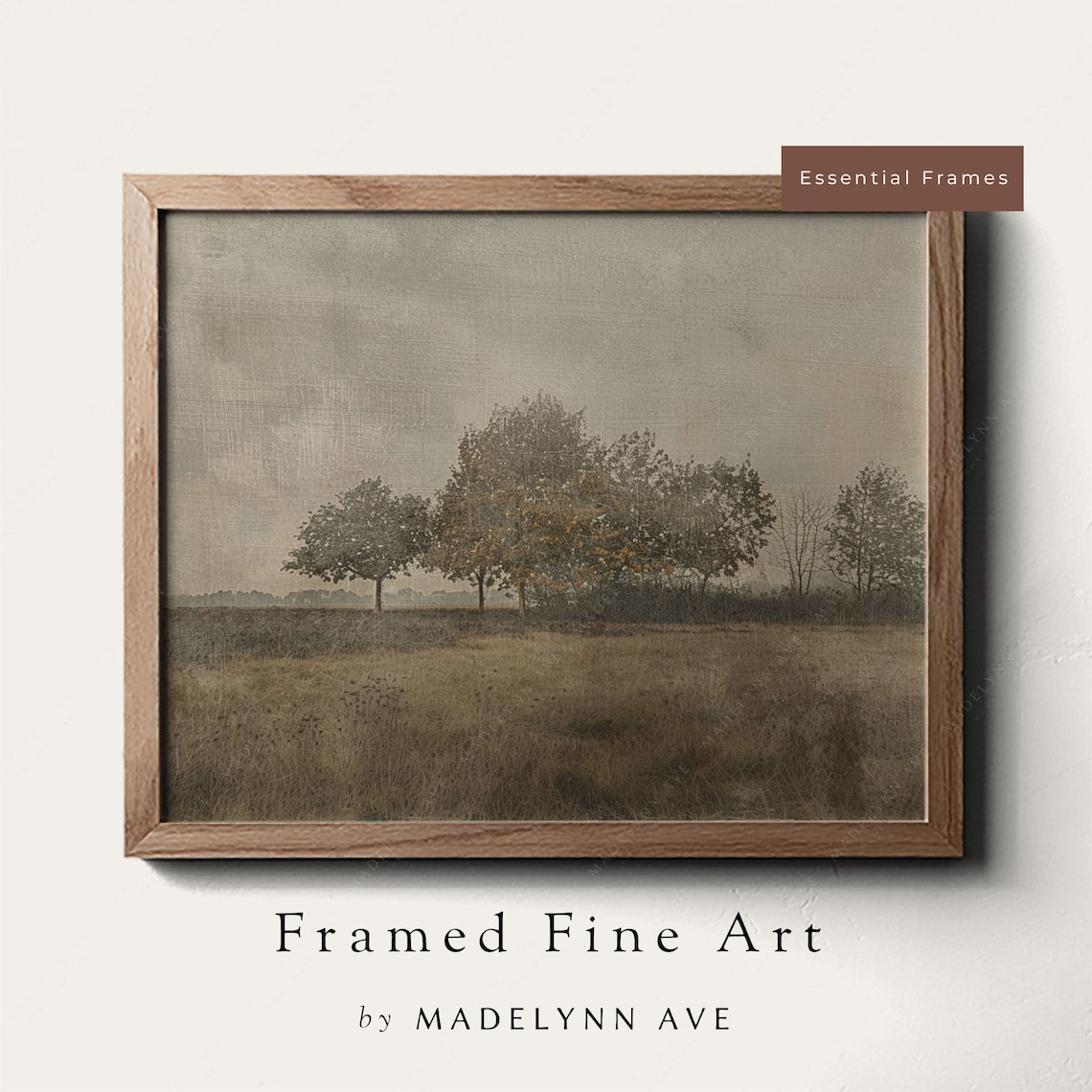 Serene Autumn Landscape Vintage Style Art Print