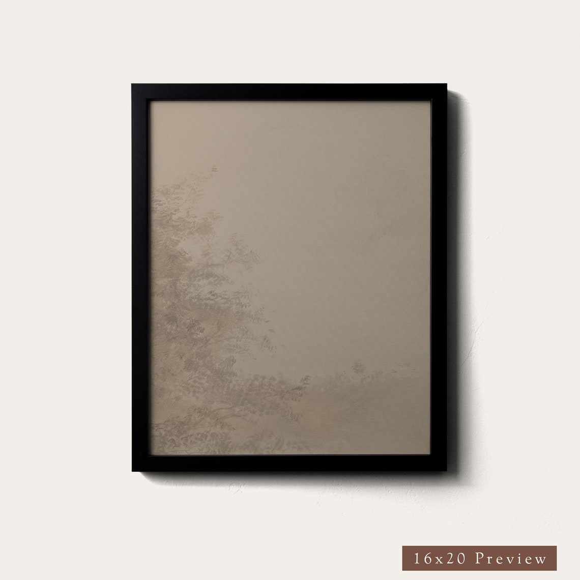 Soft Sepia Abstract Foliage In The Lower Left Corner Art Poster - Image 3