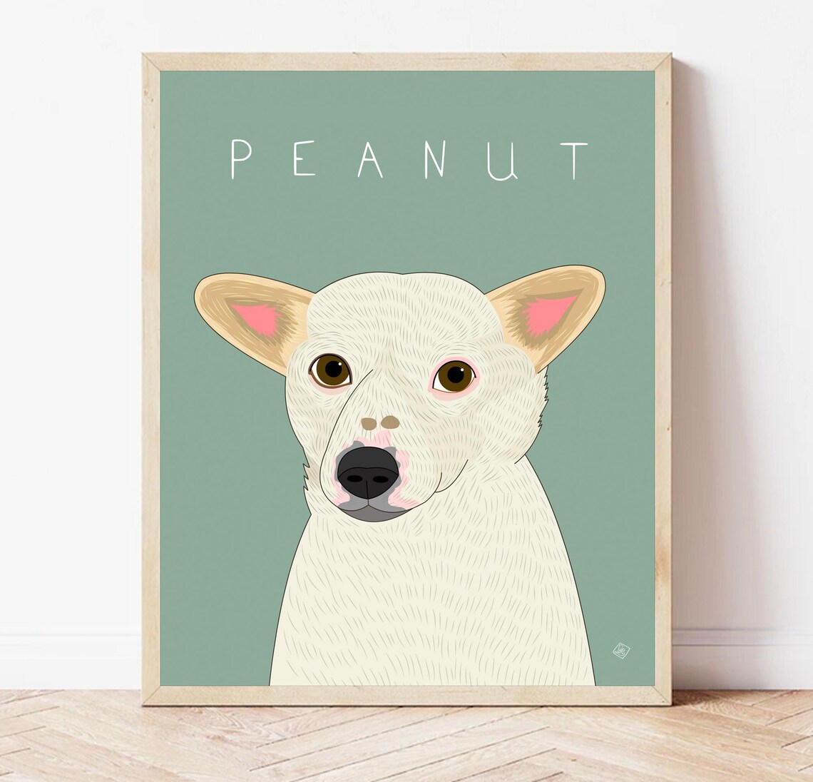 Whimsical Pet Portrait, Personalized Dog Art Print